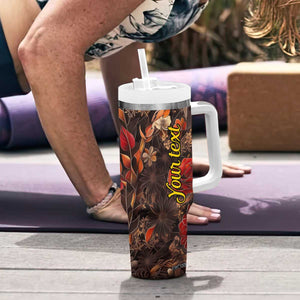 Fox Carnelian Crystal Mosaic Tumbler With Handle Personalized TS04 Print Your Wear