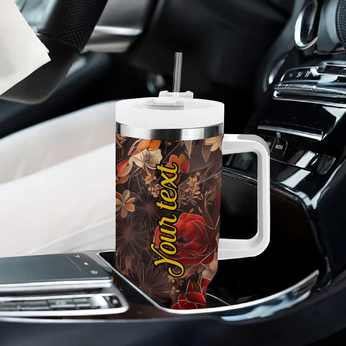 Fox Carnelian Crystal Mosaic Tumbler With Handle Personalized TS04 Print Your Wear