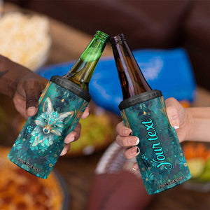Fox Aquamarine Crystal Mosaic 4 in 1 Can Cooler Tumbler Personalized TS04 Print Your Wear