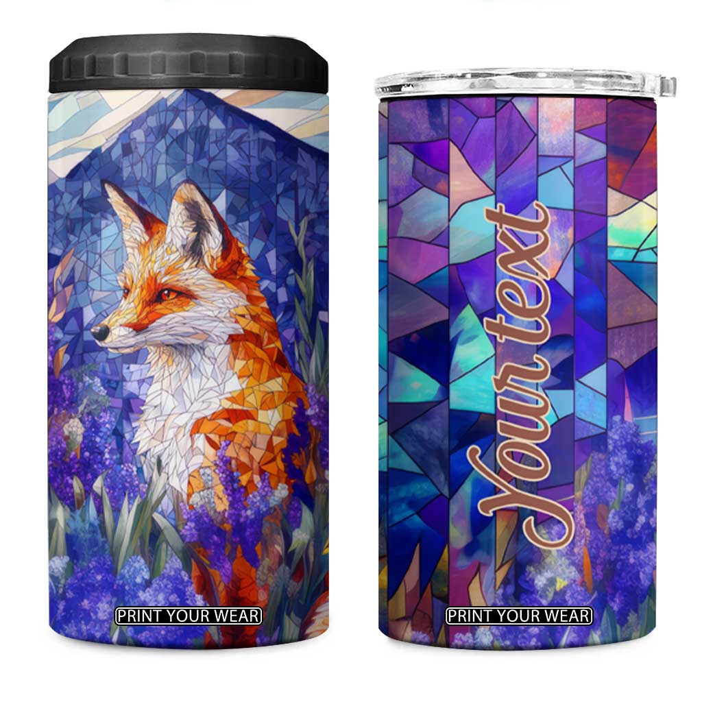 Fox Amethyst Crystal Mosaic 4 in 1 Can Cooler Tumbler Personalized TS04 One Size: 16 oz Multicolor Print Your Wear