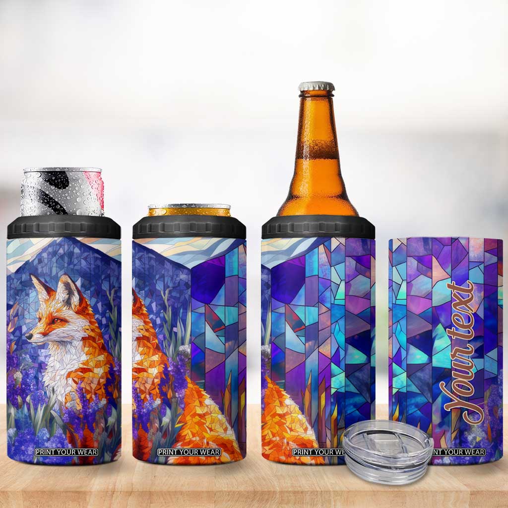 Fox Amethyst Crystal Mosaic 4 in 1 Can Cooler Tumbler Personalized TS04 Print Your Wear
