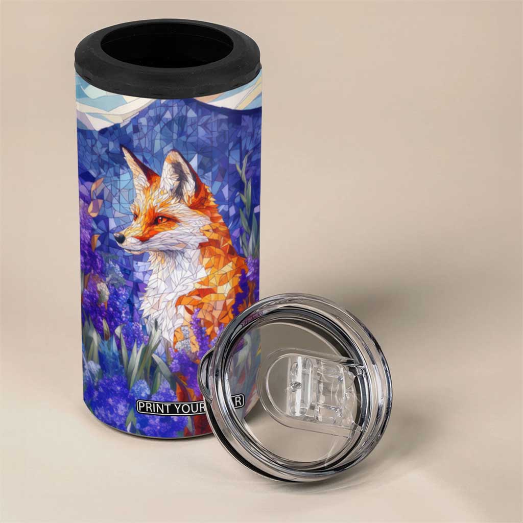 Fox Amethyst Crystal Mosaic 4 in 1 Can Cooler Tumbler Personalized TS04 Print Your Wear