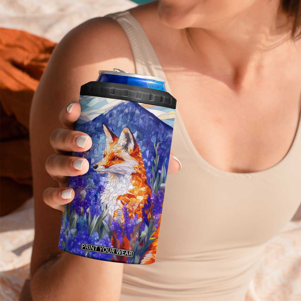 Fox Amethyst Crystal Mosaic 4 in 1 Can Cooler Tumbler Personalized TS04 Print Your Wear