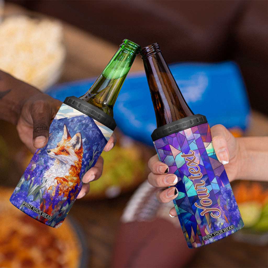 Fox Amethyst Crystal Mosaic 4 in 1 Can Cooler Tumbler Personalized TS04 Print Your Wear
