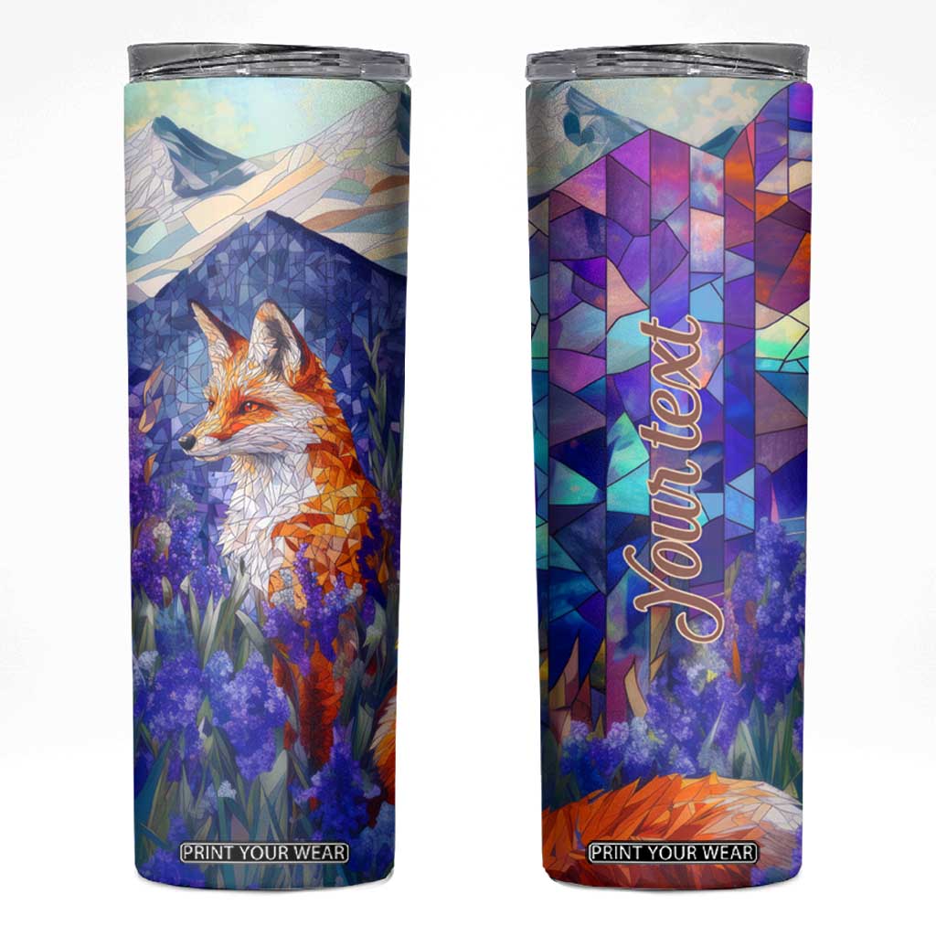 Fox Amethyst Crystal Mosaic Skinny Tumbler Personalized TS04 Multicolor Print Your Wear
