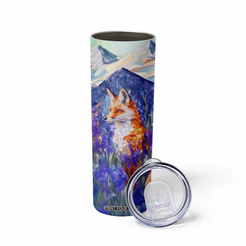 Fox Amethyst Crystal Mosaic Skinny Tumbler Personalized TS04 Print Your Wear