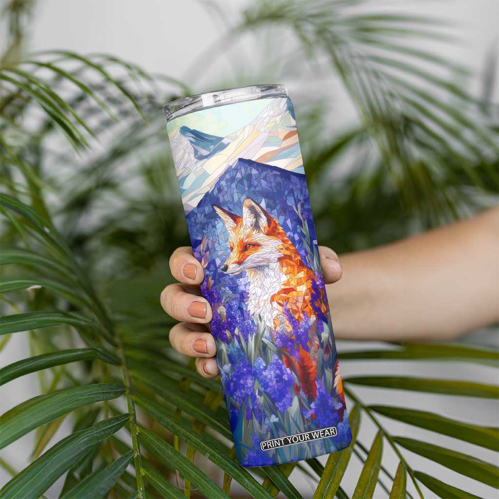 Fox Amethyst Crystal Mosaic Skinny Tumbler Personalized TS04 Print Your Wear