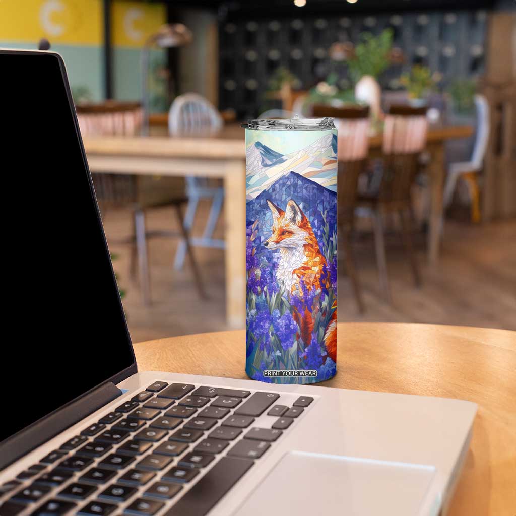 Fox Amethyst Crystal Mosaic Skinny Tumbler Personalized TS04 Print Your Wear