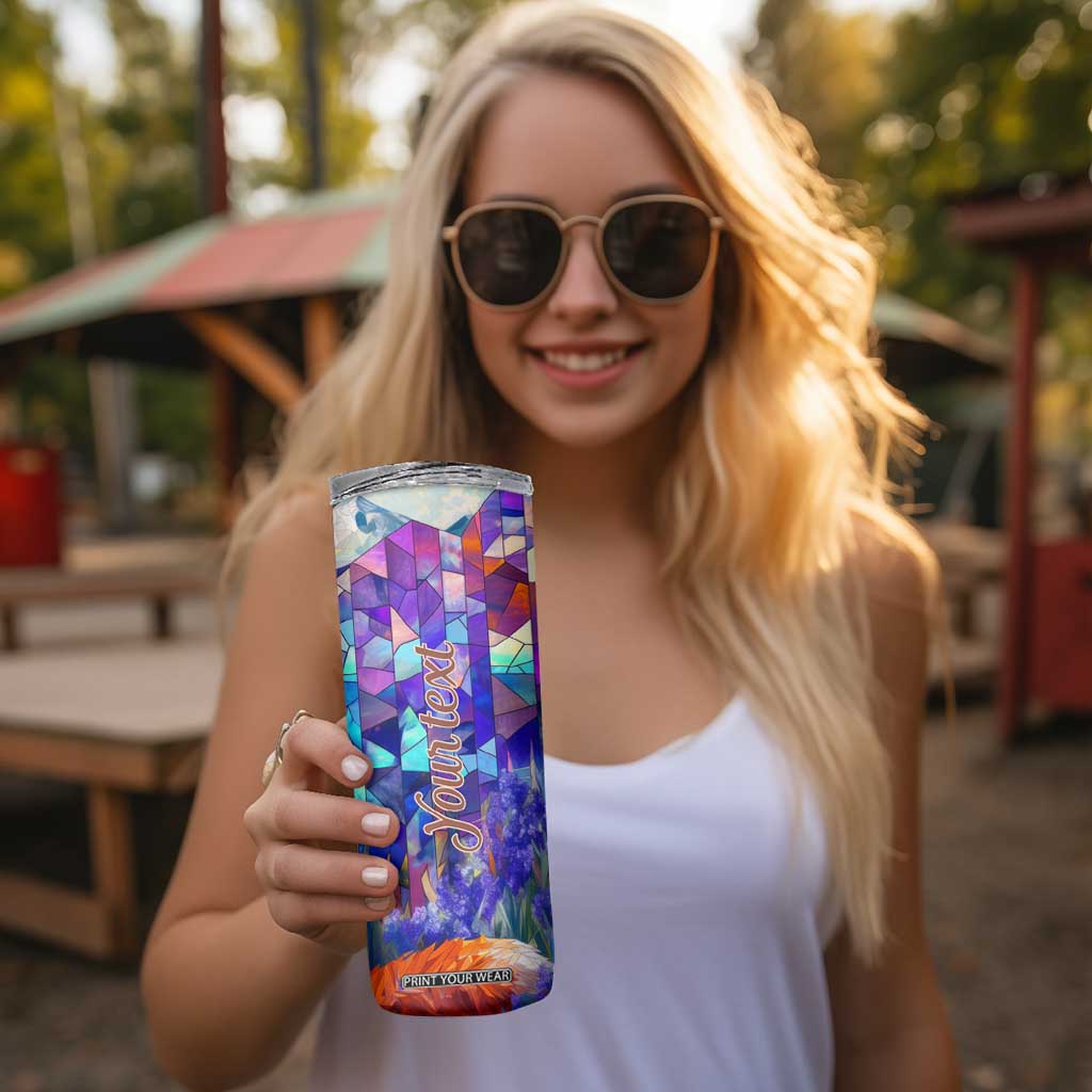 Fox Amethyst Crystal Mosaic Skinny Tumbler Personalized TS04 Print Your Wear