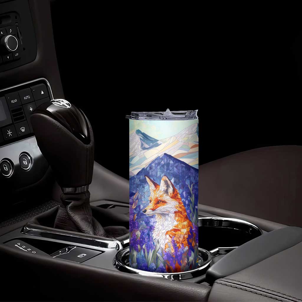 Fox Amethyst Crystal Mosaic Skinny Tumbler Personalized TS04 Print Your Wear