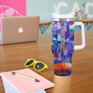 Fox Amethyst Crystal Mosaic Tumbler With Handle Personalized TS04 Print Your Wear