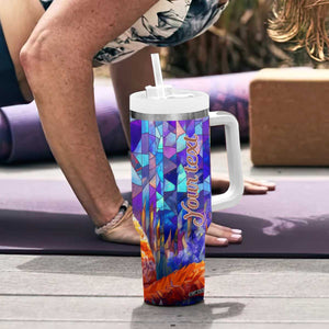 Fox Amethyst Crystal Mosaic Tumbler With Handle Personalized TS04 Print Your Wear