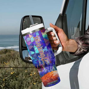 Fox Amethyst Crystal Mosaic Tumbler With Handle Personalized TS04 Print Your Wear