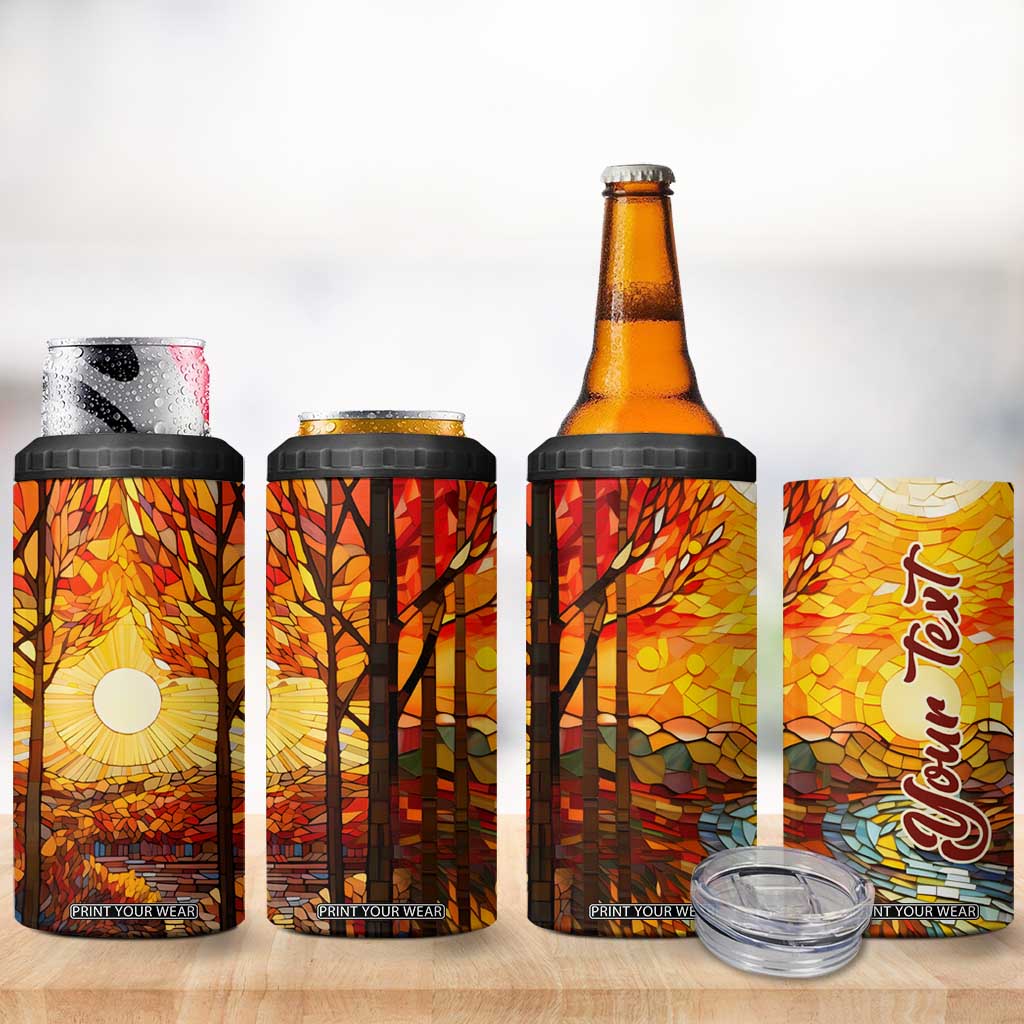 Autumn Leaves Crystal Mosaic Personalized 4 in 1 Can Cooler Tumbler TS04 Print Your Wear