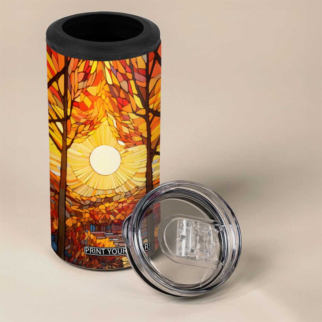 Autumn Leaves Crystal Mosaic Personalized 4 in 1 Can Cooler Tumbler TS04 Print Your Wear