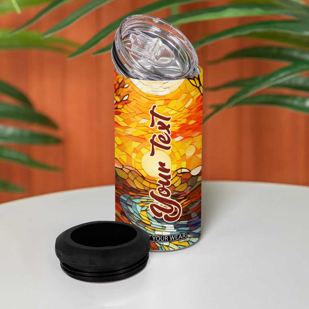 Autumn Leaves Crystal Mosaic Personalized 4 in 1 Can Cooler Tumbler TS04 Print Your Wear