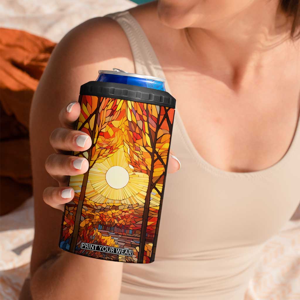 Autumn Leaves Crystal Mosaic Personalized 4 in 1 Can Cooler Tumbler TS04 Print Your Wear