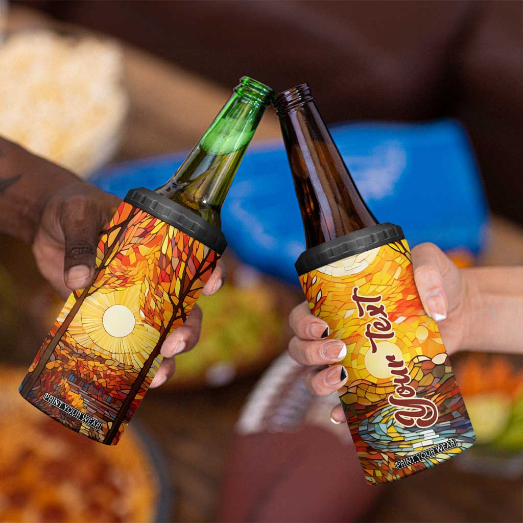 Autumn Leaves Crystal Mosaic Personalized 4 in 1 Can Cooler Tumbler TS04 Print Your Wear