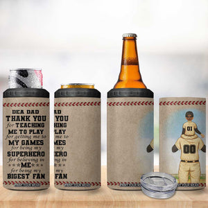 Baseball Daddy With His Son Personalized 4 in 1 Can Cooler Tumbler TS04 Print Your Wear