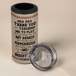 Baseball Daddy With His Son Personalized 4 in 1 Can Cooler Tumbler TS04 Print Your Wear