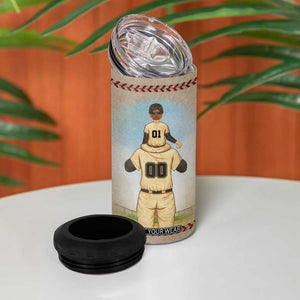 Baseball Daddy With His Son Personalized 4 in 1 Can Cooler Tumbler TS04 Print Your Wear
