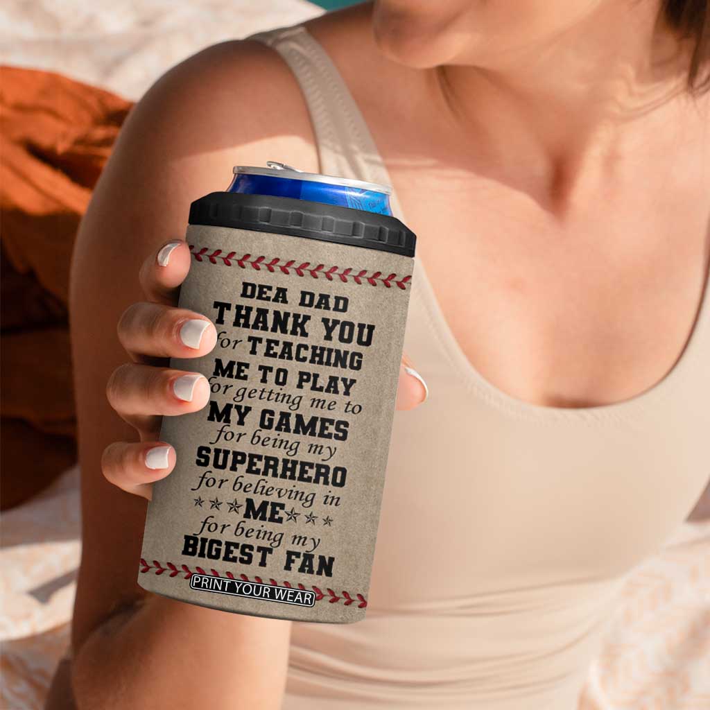 Baseball Daddy With His Son Personalized 4 in 1 Can Cooler Tumbler TS04 Print Your Wear