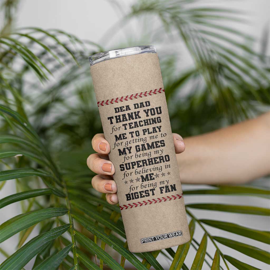 Baseball Daddy With His Son Personalized Skinny Tumbler TS04 Print Your Wear