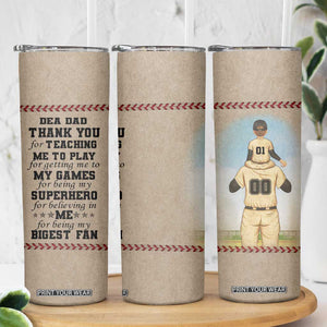 Baseball Daddy With His Son Personalized Skinny Tumbler TS04 Print Your Wear