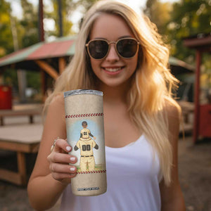 Baseball Daddy With His Son Personalized Skinny Tumbler TS04 Print Your Wear
