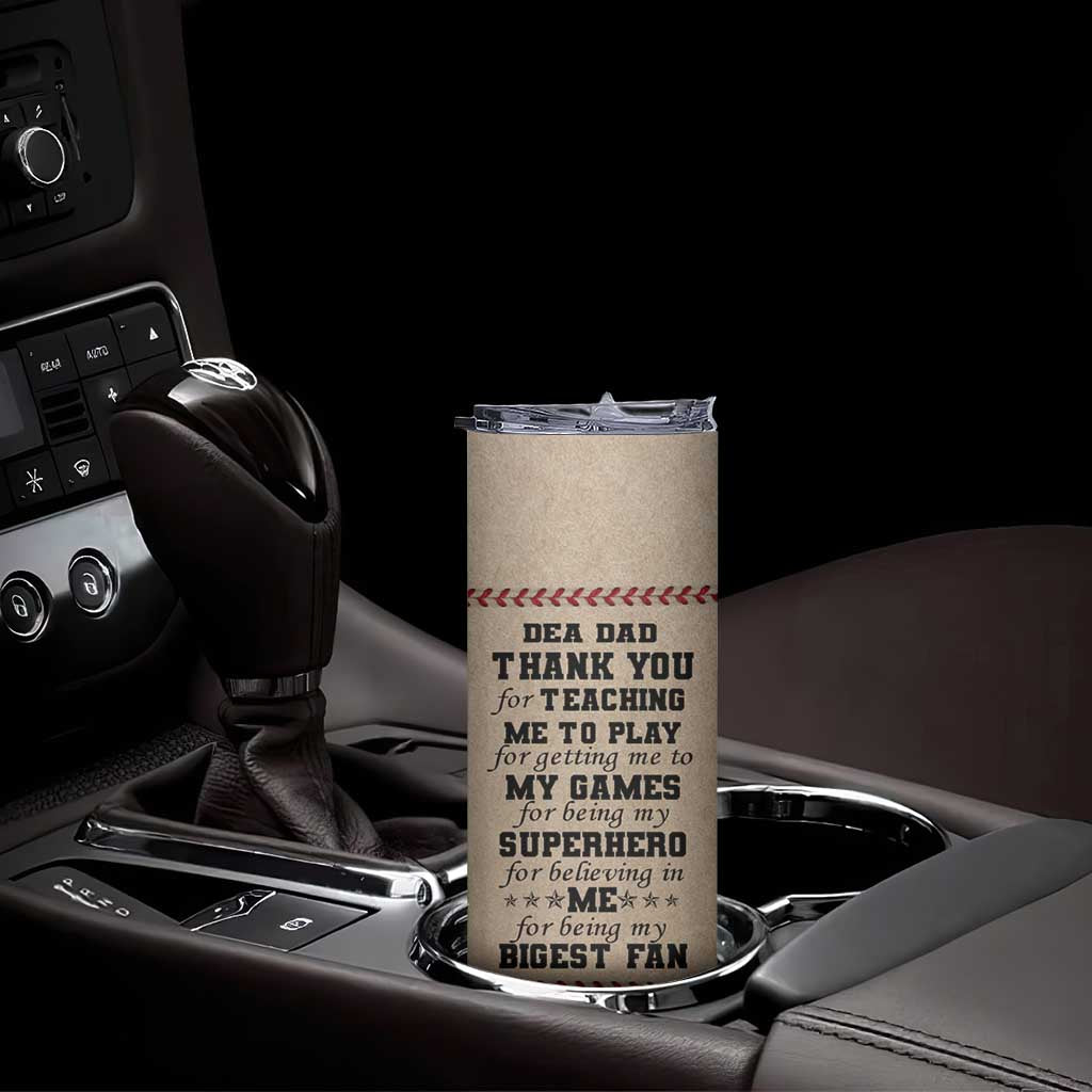 Baseball Daddy With His Son Personalized Skinny Tumbler TS04 Print Your Wear
