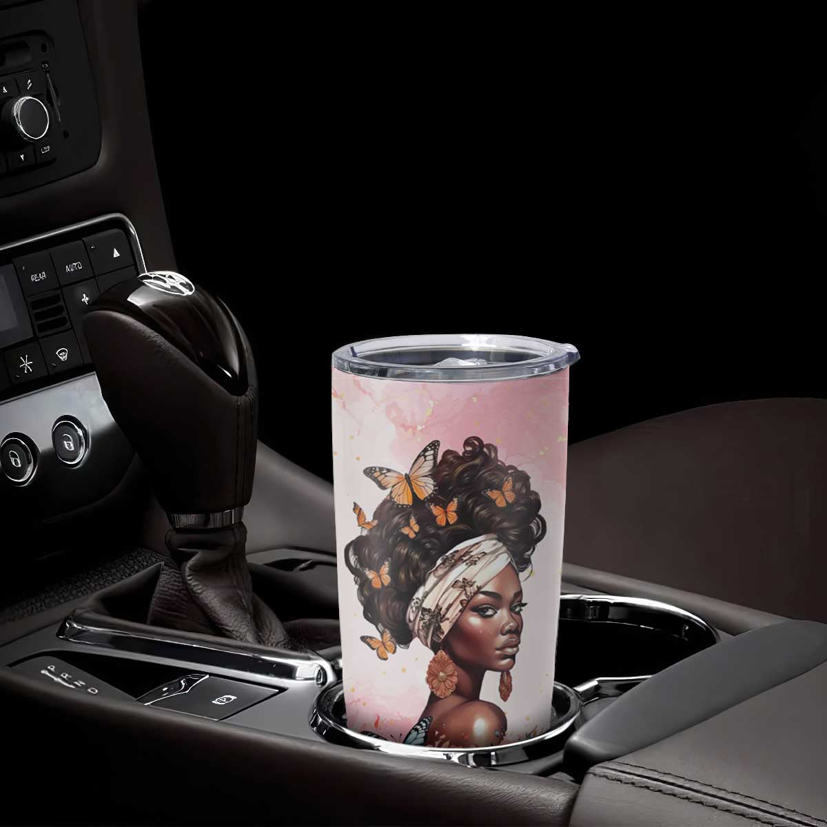 Black Woman Butterfly Tumbler Cup Personalized TS04 Print Your Wear