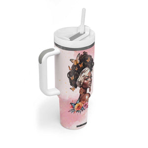 Black Woman Butterfly Tumbler With Handle Personalized TS04 Print Your Wear