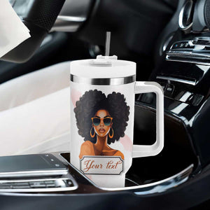 A Black Queen Should Be Two Things Classy And Fabulous Tumbler With Handle Personalized TS04 Print Your Wear