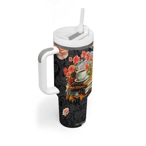 Vintage Books Coffee Tumbler With Handle Personalized TS04 Print Your Wear