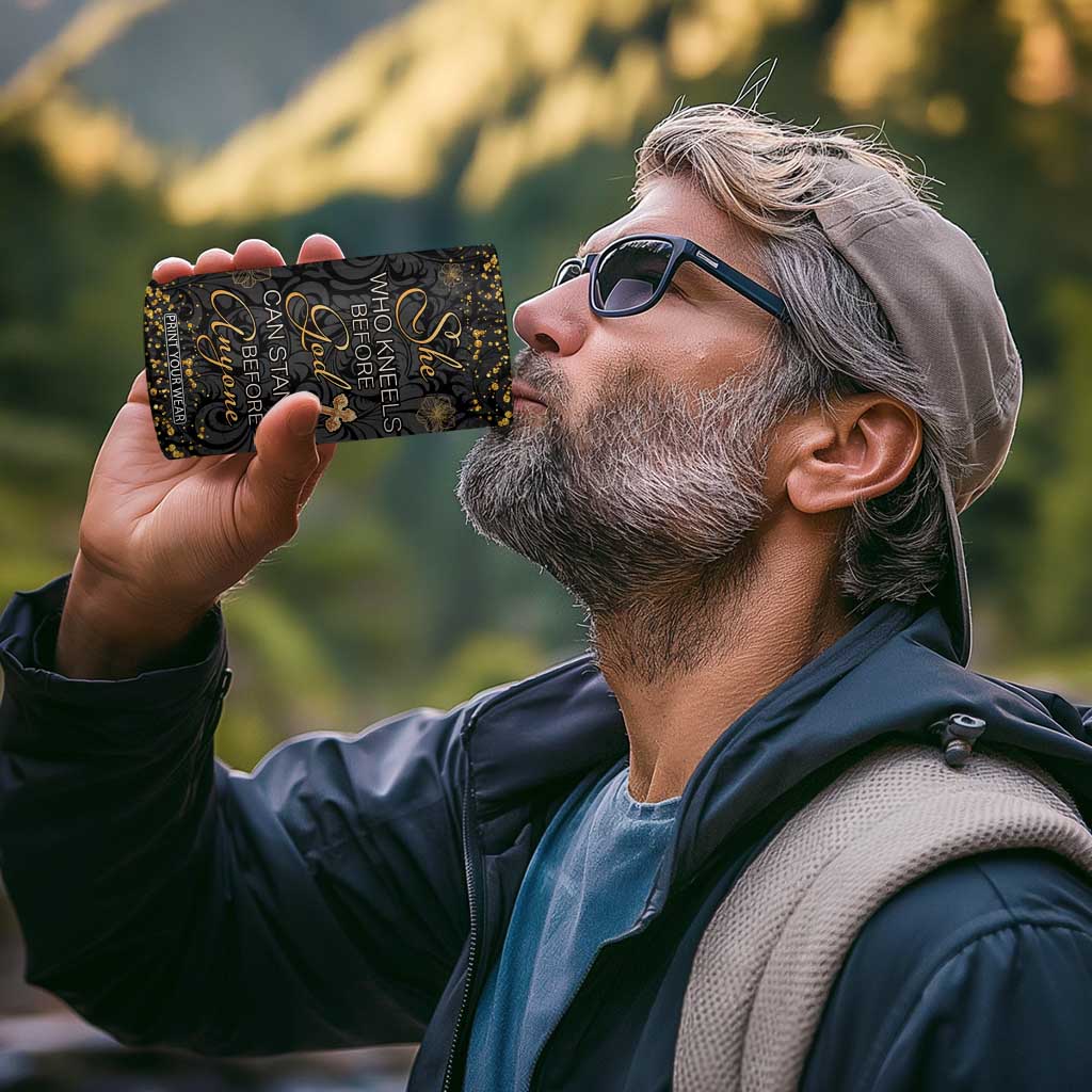 She Who Kneels Before God Can Stand Before Anyone 4 in 1 Can Cooler Tumbler Personalized TS04 Print Your Wear