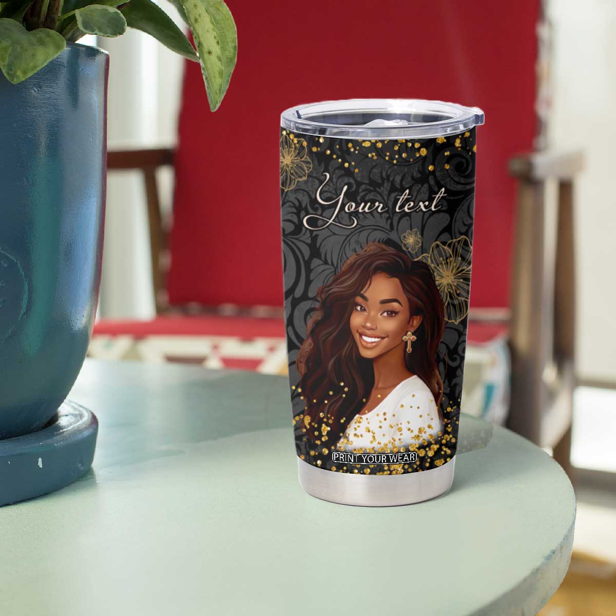 She Who Kneels Before God Can Stand Before Anyone Tumbler Cup Personalized TS04 Print Your Wear