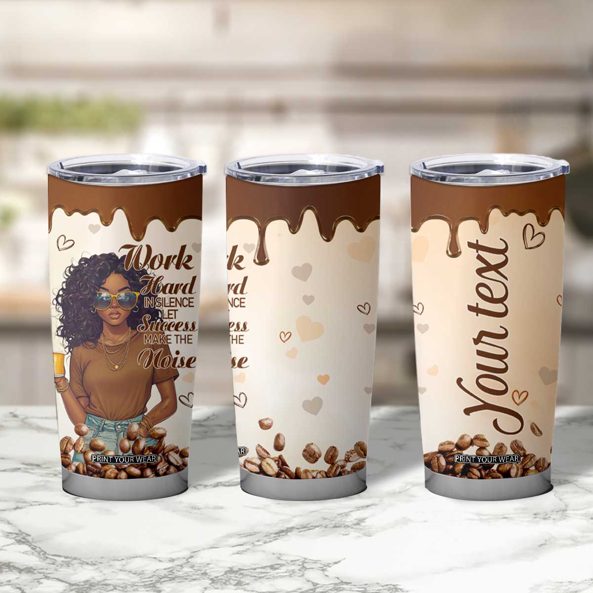 Work Hard In Silence Let Success Make The Noise Tumbler Cup Personalized TS04 Print Your Wear