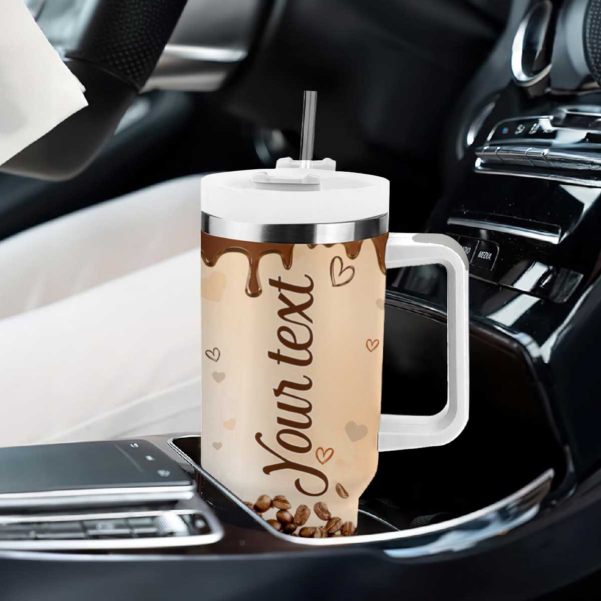Work Hard In Silence Let Success Make The Noise Tumbler With Handle Personalized TS04 Print Your Wear