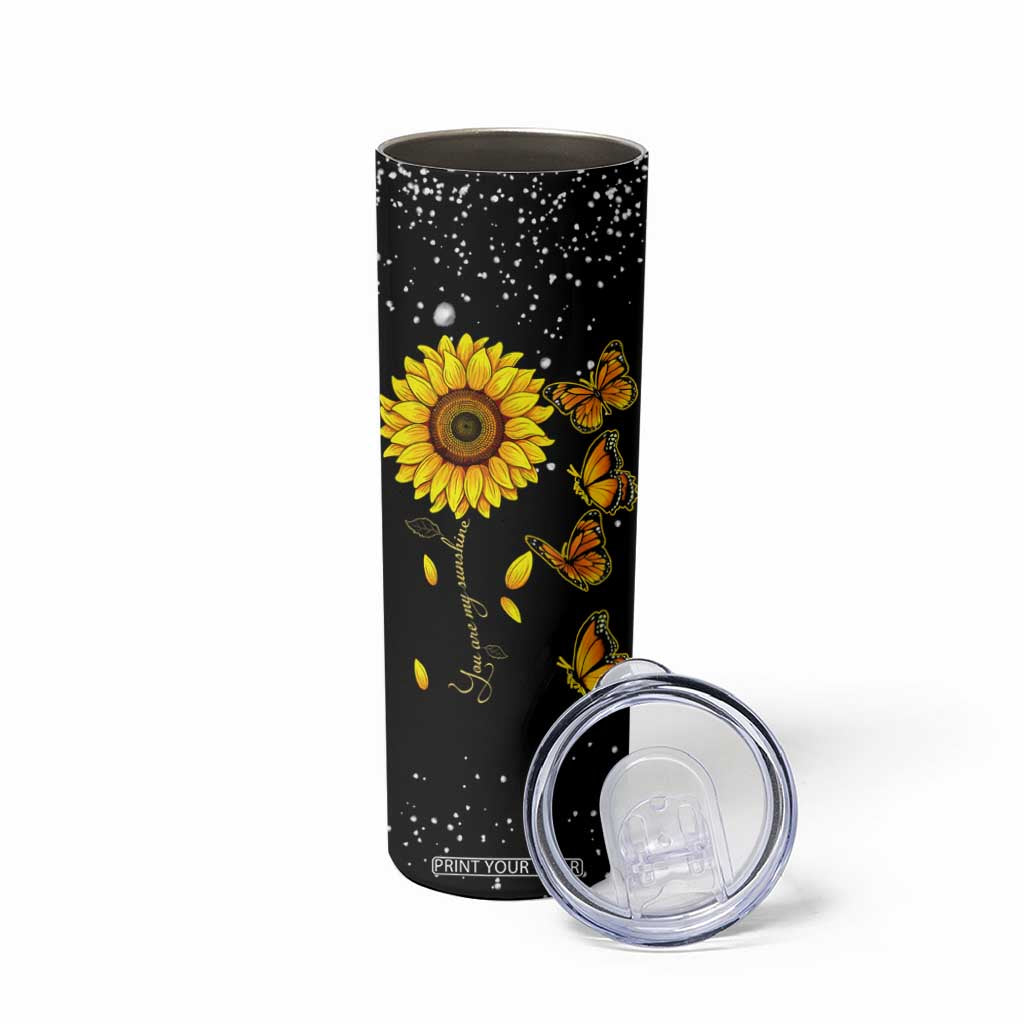 Sunflower Butterfly Skinny Tumbler Personalized TS04 Print Your Wear
