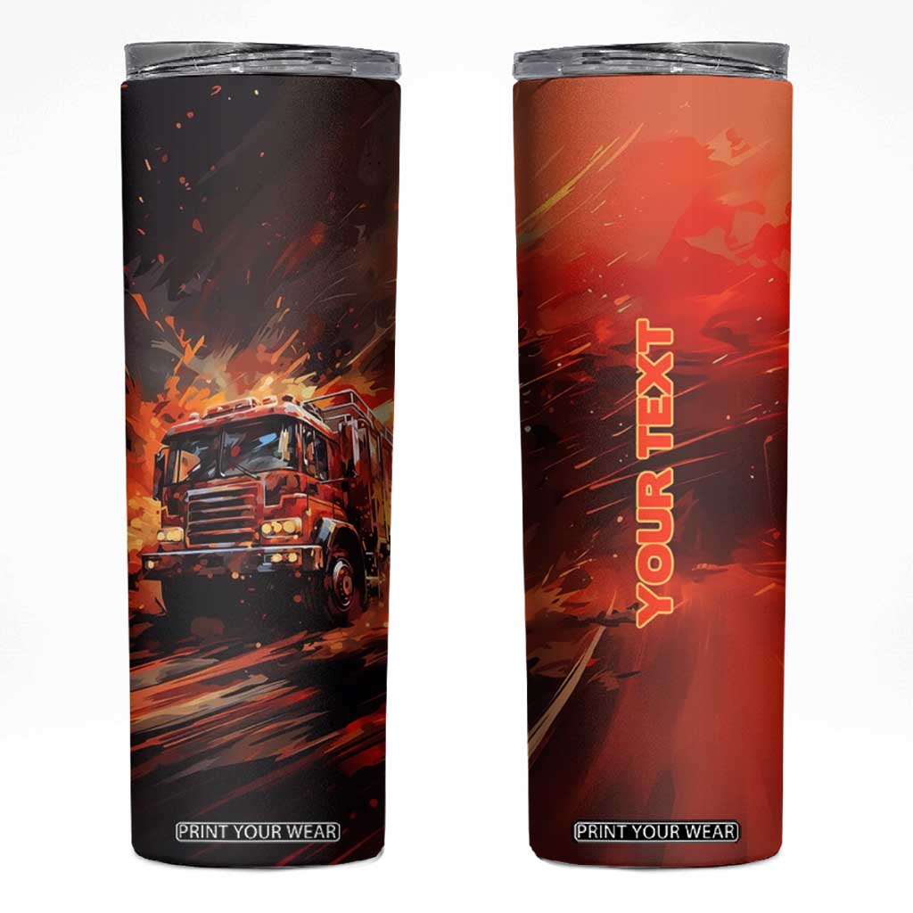 Fire Truck Skinny Tumbler Personalized TS04 Multicolor Print Your Wear