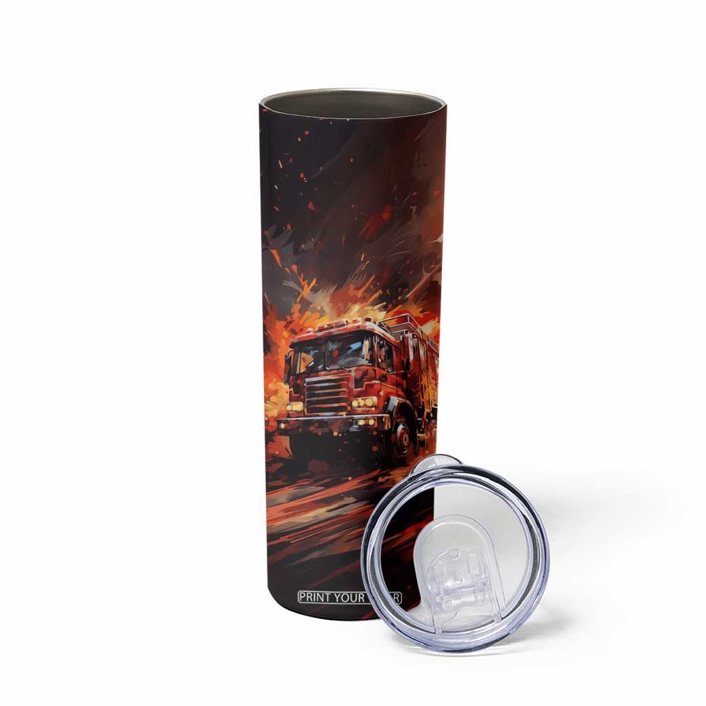 Fire Truck Skinny Tumbler Personalized TS04 Print Your Wear