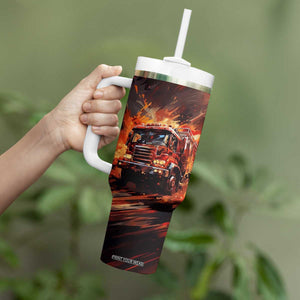 Fire Truck Tumbler With Handle Personalized TS04 Print Your Wear