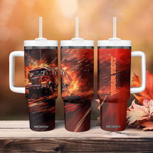 Fire Truck Tumbler With Handle Personalized TS04 Print Your Wear
