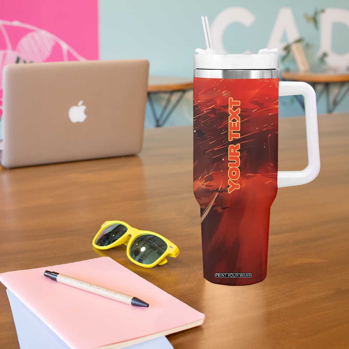 Fire Truck Tumbler With Handle Personalized TS04 Print Your Wear