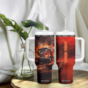 Fire Truck Tumbler With Handle Personalized TS04 Print Your Wear