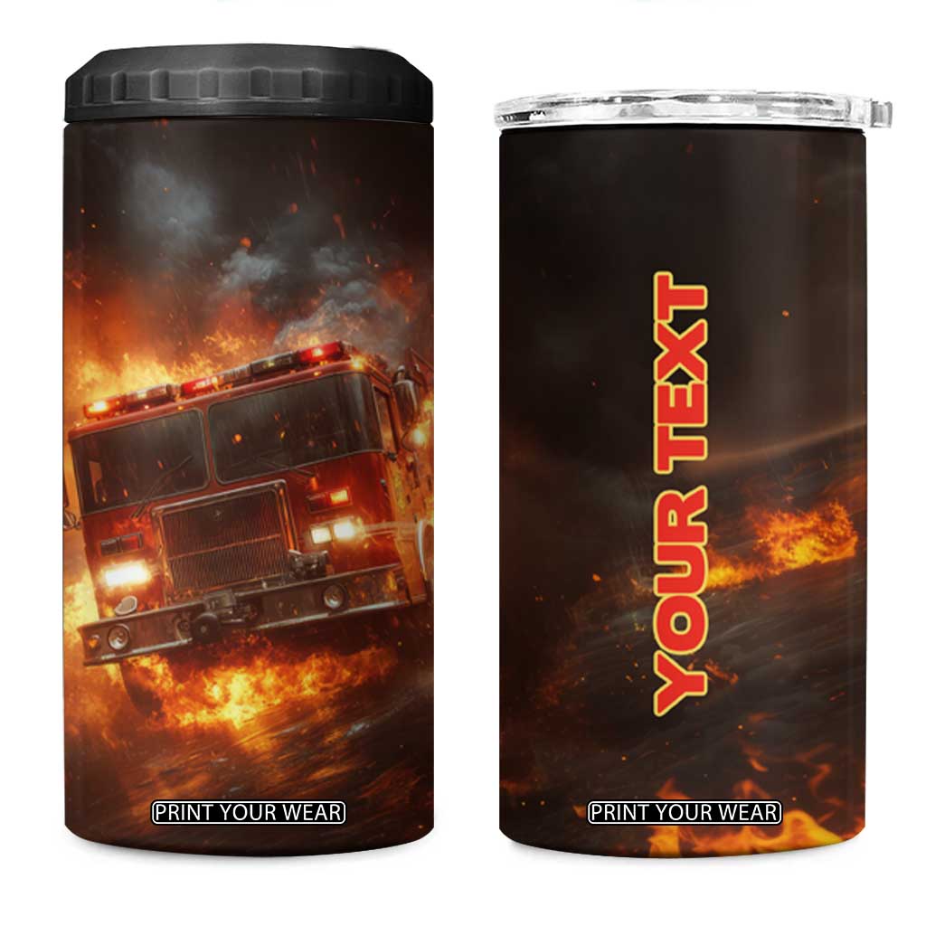 Firefighter Fire Truck 4 in 1 Can Cooler Tumbler Personalized TS04 One Size: 16 oz Multicolor Print Your Wear