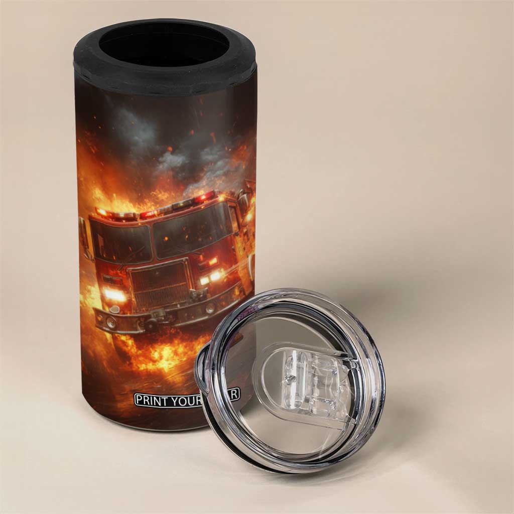 Firefighter Fire Truck 4 in 1 Can Cooler Tumbler Personalized TS04 Print Your Wear