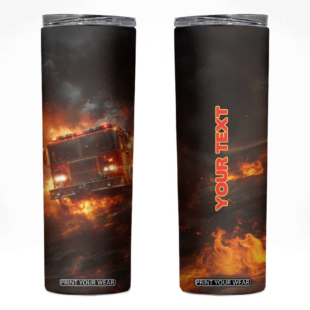 Firefighter Fire Truck Skinny Tumbler Personalized TS04 Multicolor Print Your Wear