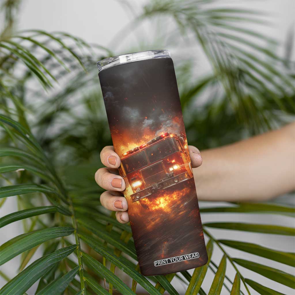 Firefighter Fire Truck Skinny Tumbler Personalized TS04 Print Your Wear