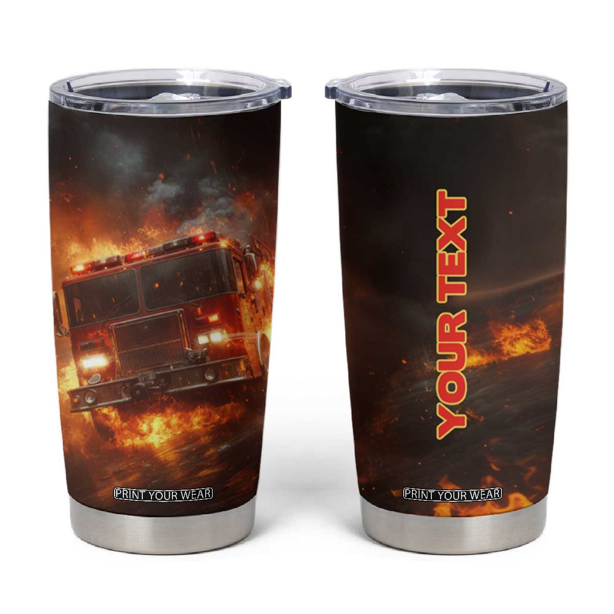 Firefighter Fire Truck Tumbler Cup Personalized TS04 Multicolor Print Your Wear